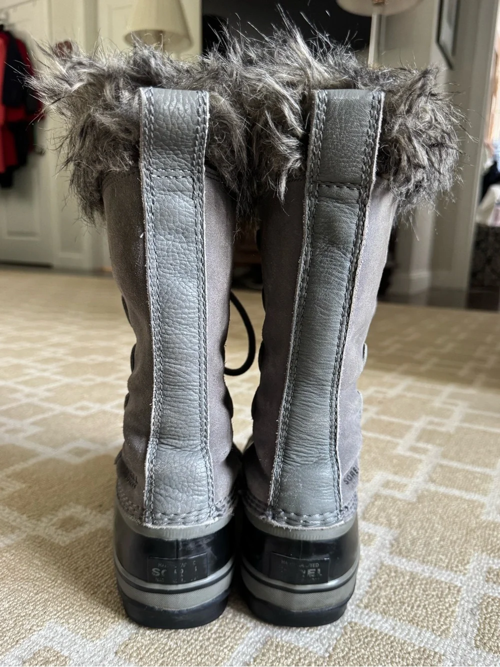 Sorel Joan of Arctic Waterproof Insulated Snow Boots Quarry Gray Black Size 8
